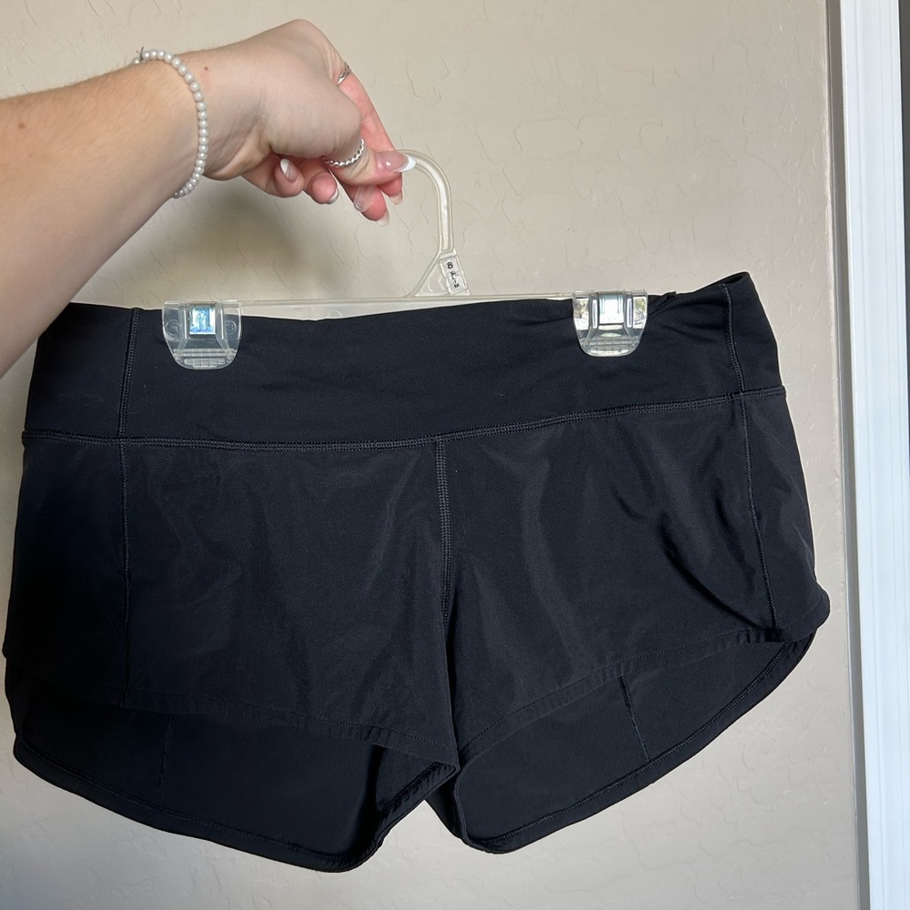 lululemon athletica black speed up shorts